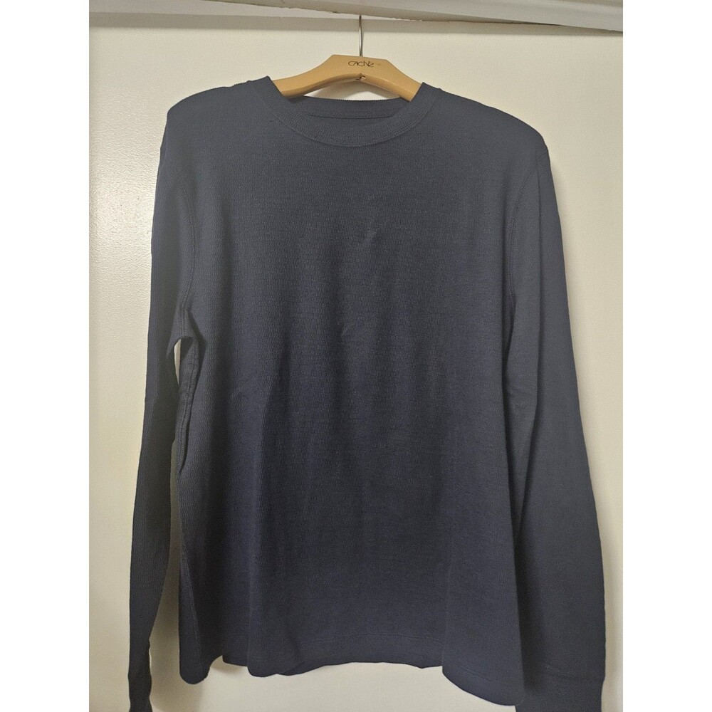 J.Crew Authentic 100% Cotton Thermal Shirt Mens Medium Navy Long Sleeve Crewneck